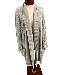 Sleep Sense Gray Chenille Cardigan Stay Cozy Size Small Medium